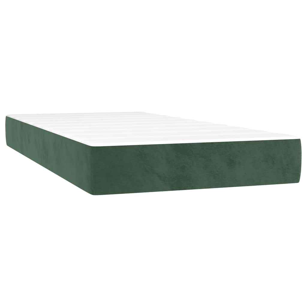 Taschenfederkernmatratze Mittel Dunkelgrün 100x210x20 cm Samt