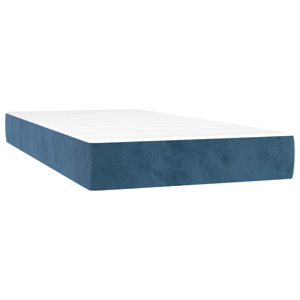 Taschenfederkernmatratze Mittel Dunkelblau 100x210x20 cm Samt