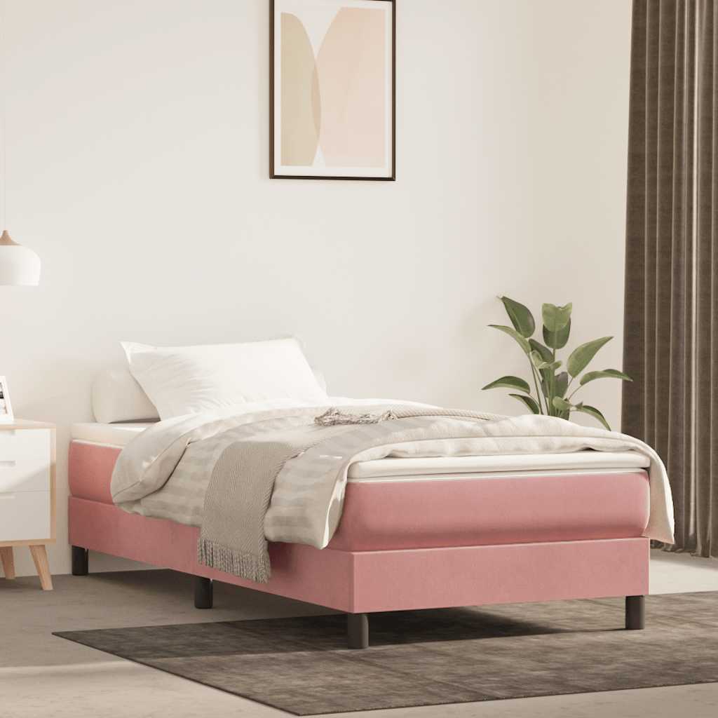 Taschenfederkernmatratze Mittel Rosa 100x210x20 cm Samt