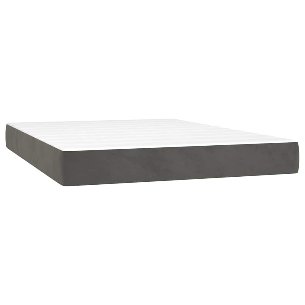 Taschenfederkernmatratze Mittel Dunkelgrau 120x210x20 cm Samt