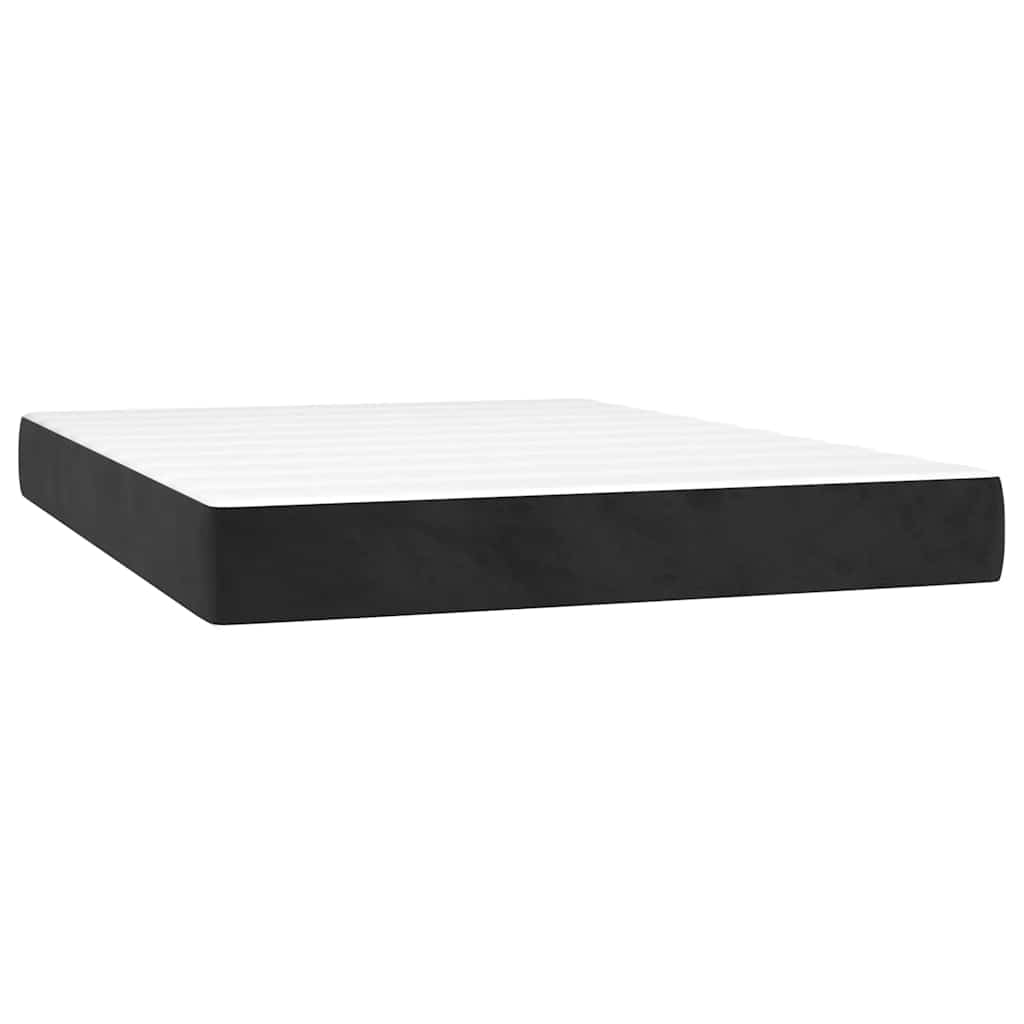 Taschenfederkernmatratze Mittel Schwarz 120x210x20 cm Samt