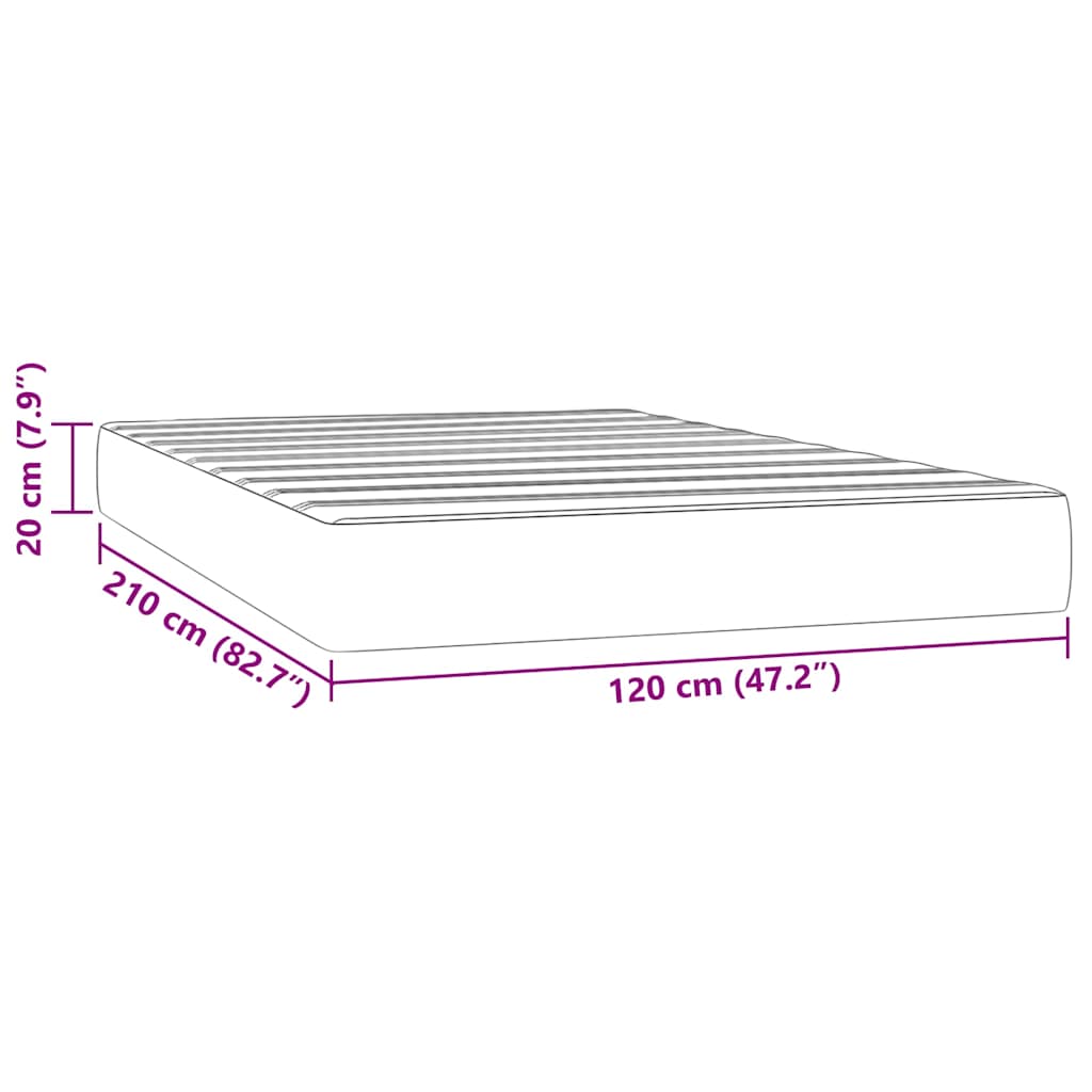 Taschenfederkernmatratze Mittel Rosa 120x210x20 cm Samt
