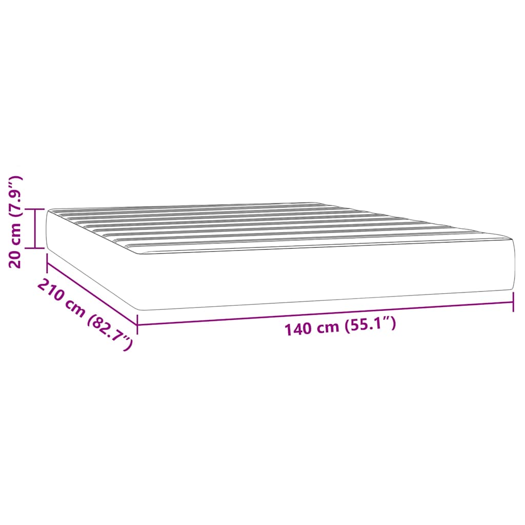 Taschenfederkernmatratze Mittel Dunkelblau 140x210x20 cm Samt