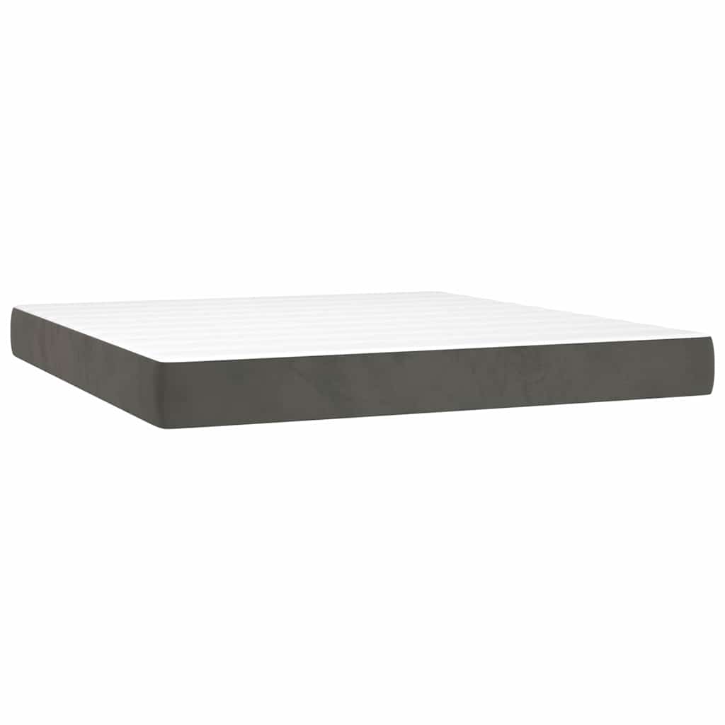 Taschenfederkernmatratze Mittel Dunkelgrau 160x210x20 cm Samt