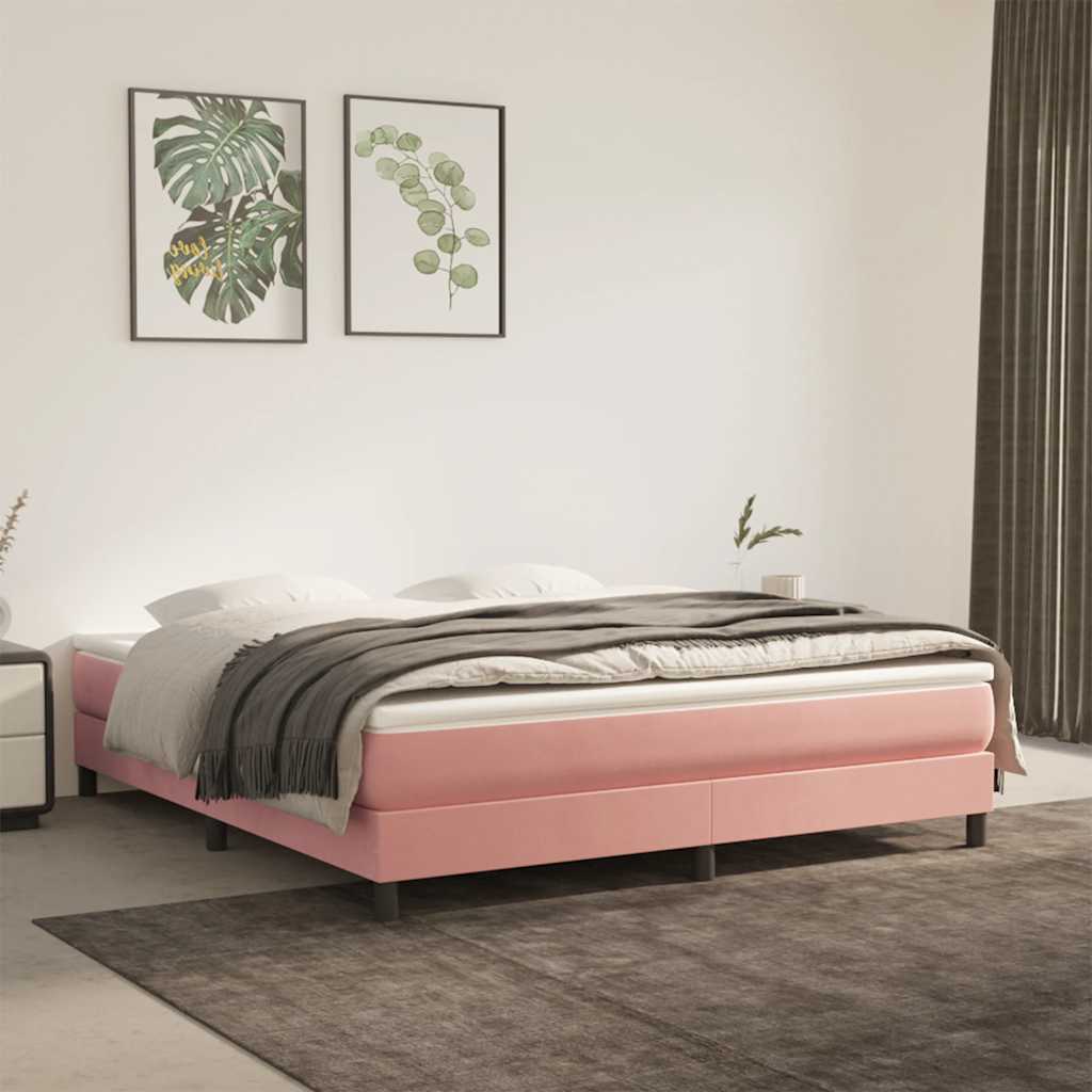 Taschenfederkernmatratze Mittel Rosa 160x210x20 cm Samt