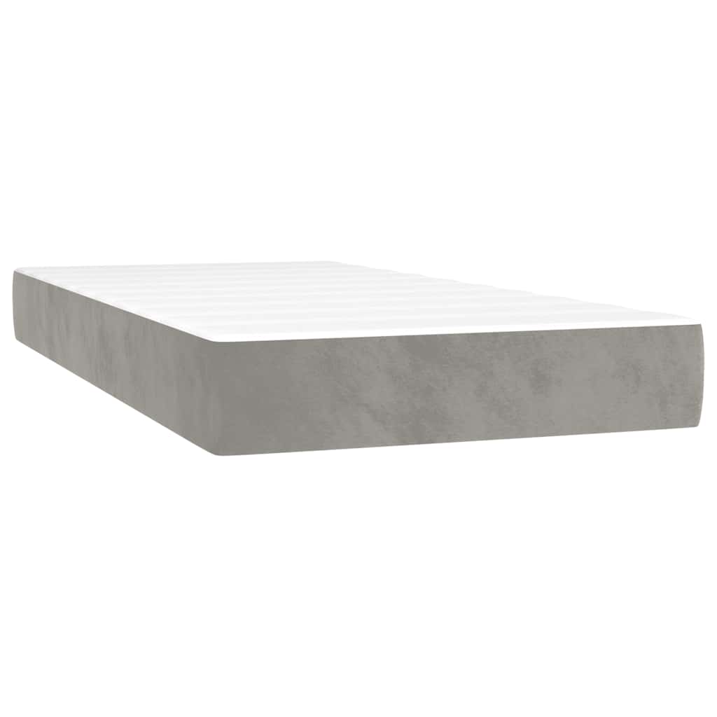 Taschenfederkernmatratze Mittel Hellgrau 80x220x20 cm Samt