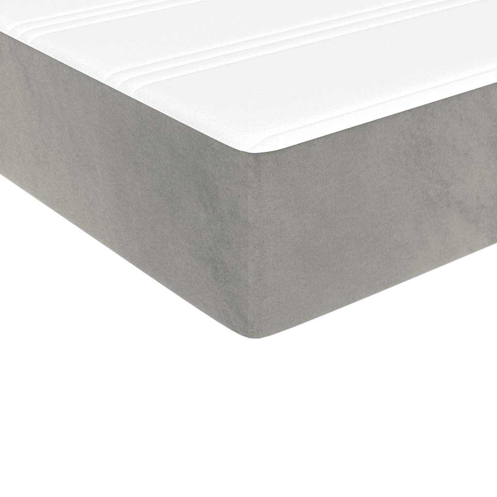 Taschenfederkernmatratze Mittel Hellgrau 100x220x20 cm Samt