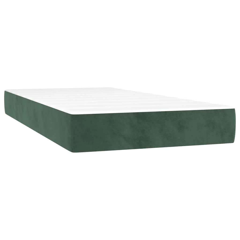 Taschenfederkernmatratze Mittel Dunkelgrün 100x220x20 cm Samt