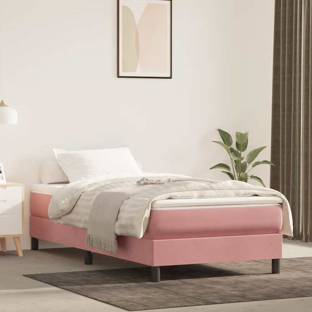 Taschenfederkernmatratze Mittel Rosa 100x220x20 cm Samt