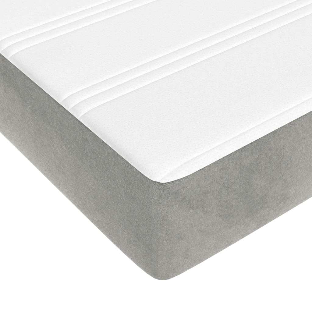 Taschenfederkernmatratze Mittel Hellgrau 120x220x20 cm Samt