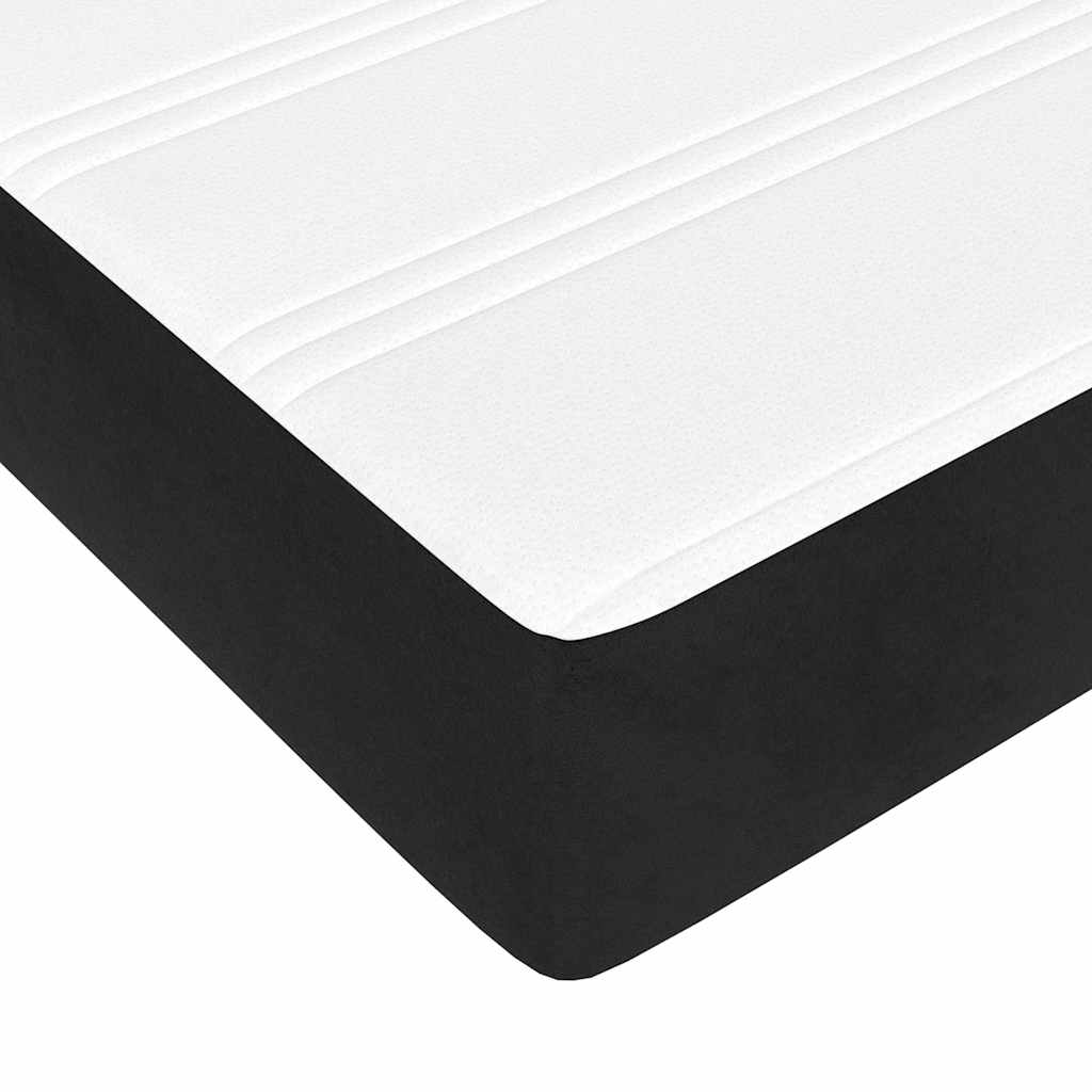Taschenfederkernmatratze Mittel Schwarz 120x220x20 cm Samt