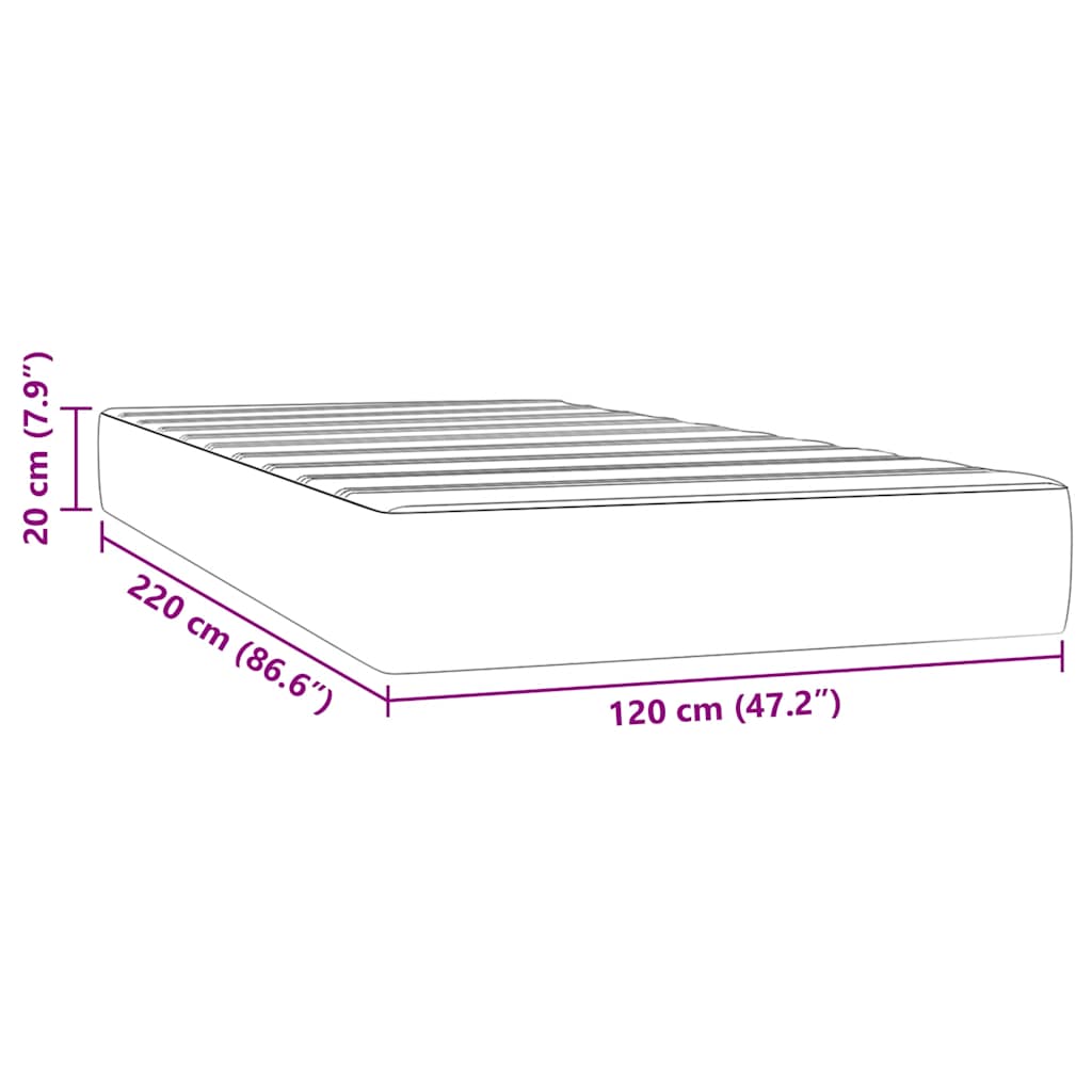 Taschenfederkernmatratze Mittel Rosa 120x220x20 cm Samt