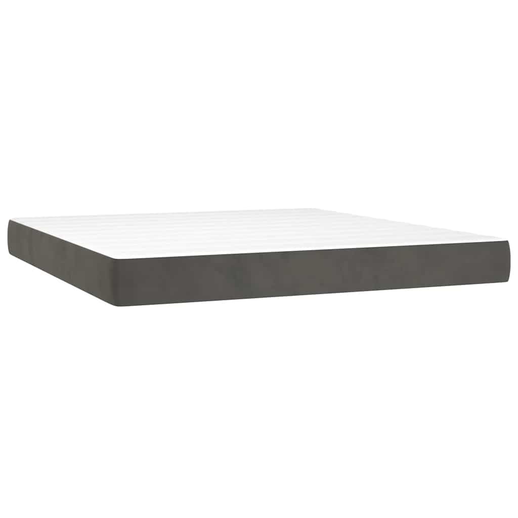 Taschenfederkernmatratze Mittel Dunkelgrau 160x220x20 cm Samt