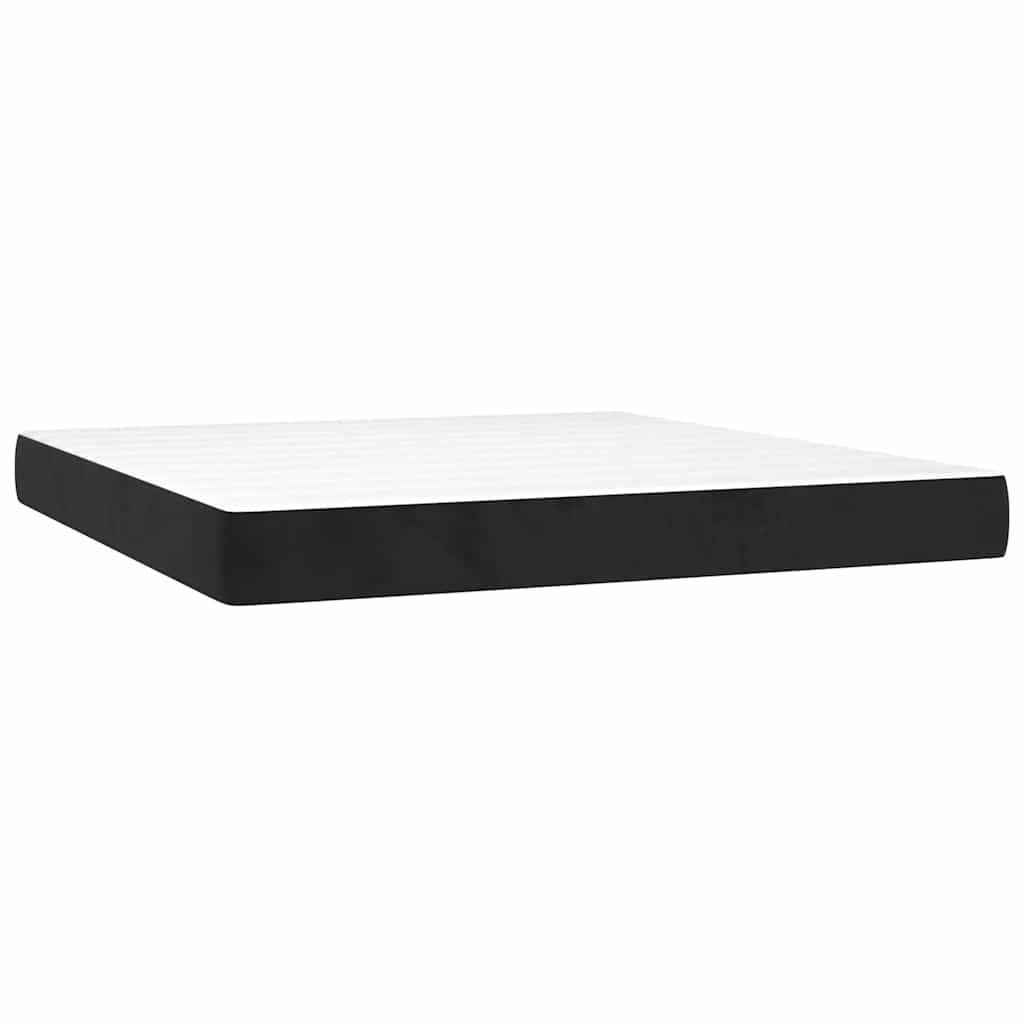 Taschenfederkernmatratze Mittel Schwarz 160x220x20 cm Samt