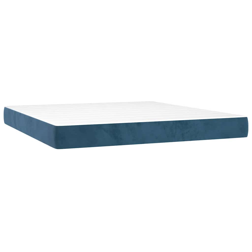 Taschenfederkernmatratze Mittel Dunkelblau 160x220x20 cm Samt