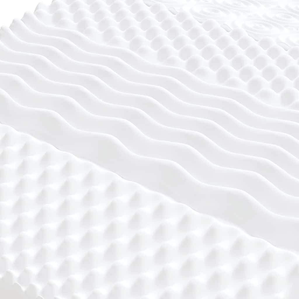 Schaumstoffmatratze Weiß 90x210 cm 7-Zonen Härtegrad 20 ILD