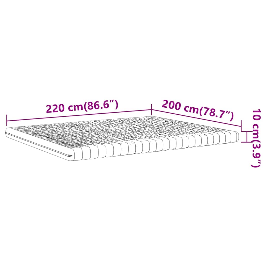 Schaumstoffmatratze Weiß 200x220 cm 7-Zonen Härtegrad 20 ILD