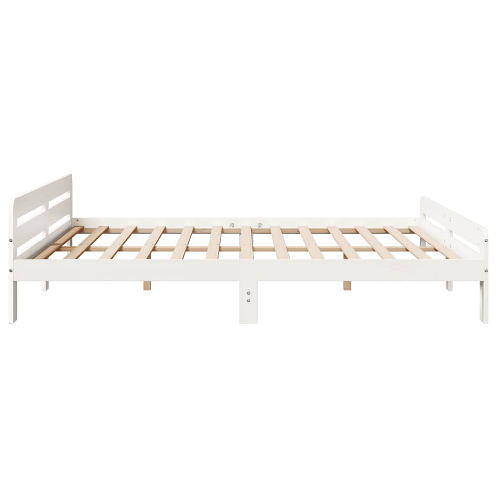 Massivholzbett ohne Matratze Weiß 180x200 cm Kiefernholz