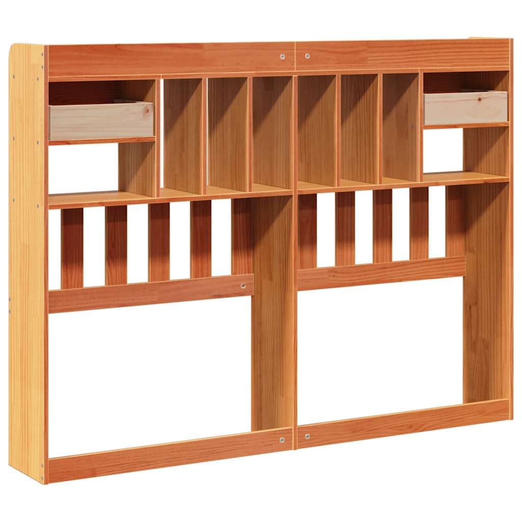 Kopfteil mit Stauraum Wachsbraun 160 cm Massivholz Kiefer