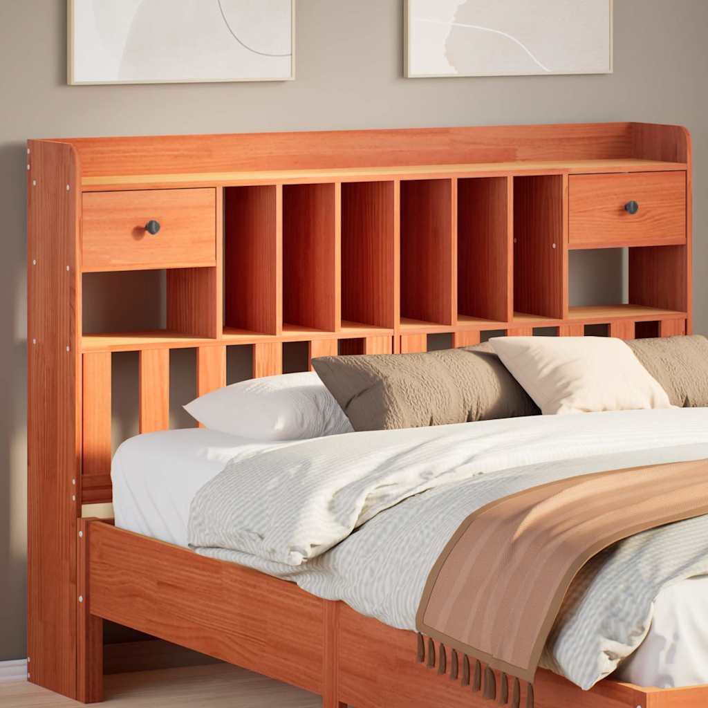 Kopfteil mit Stauraum Wachsbraun 160 cm Massivholz Kiefer
