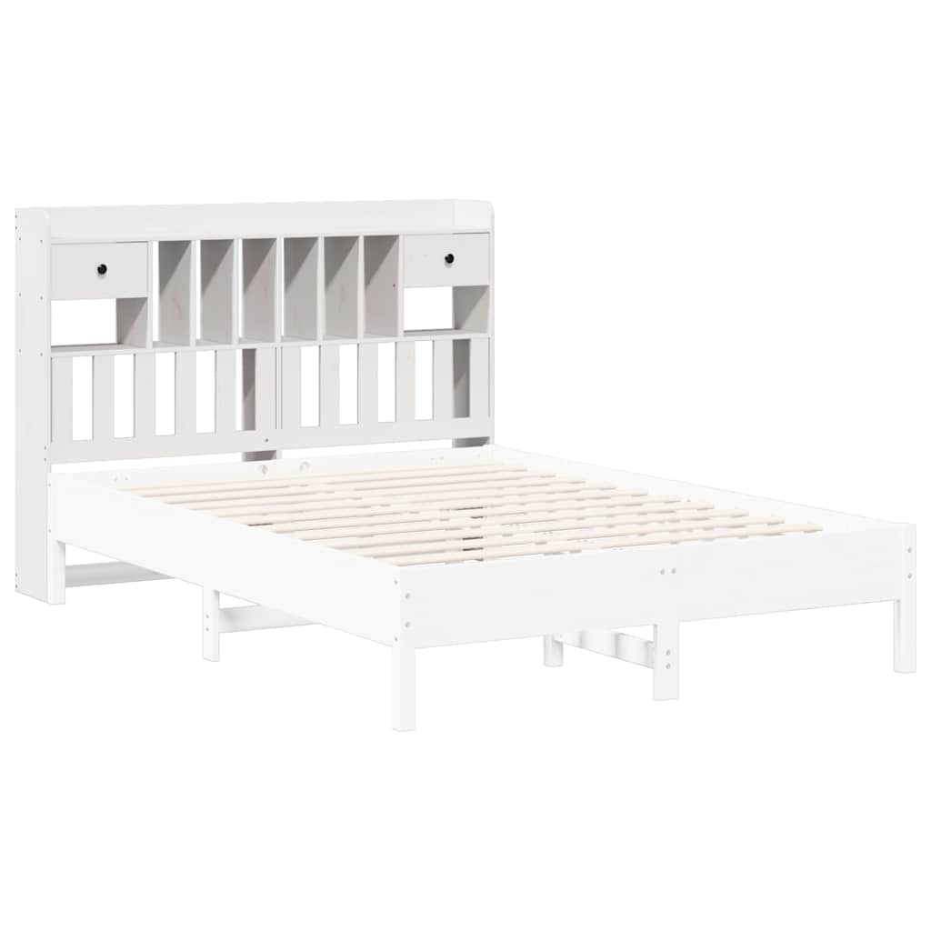 Kopfteil mit Stauraum Weiß 150 cm Massivholz Kiefer