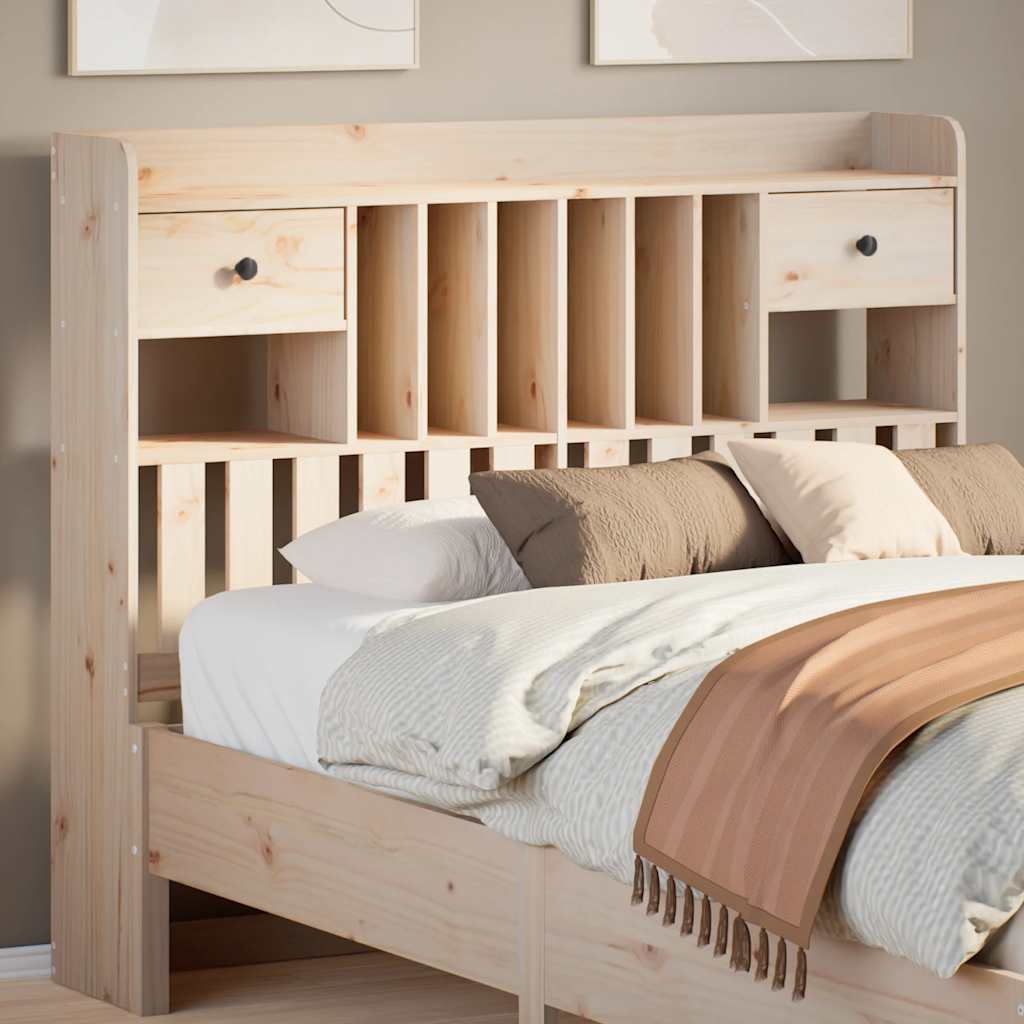 Kopfteil mit Stauraum 135 cm Massivholz Kiefer