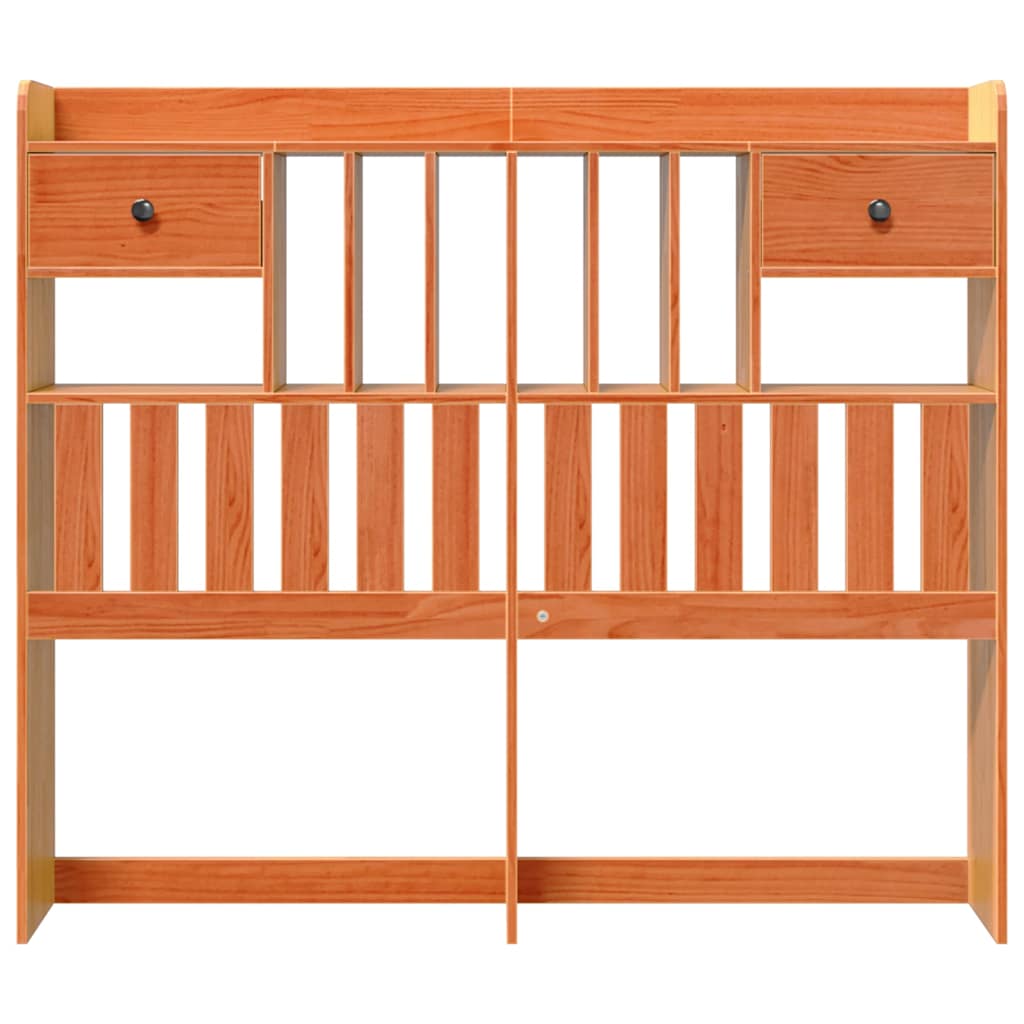 Kopfteil mit Stauraum Wachsbraun 135 cm Massivholz Kiefer