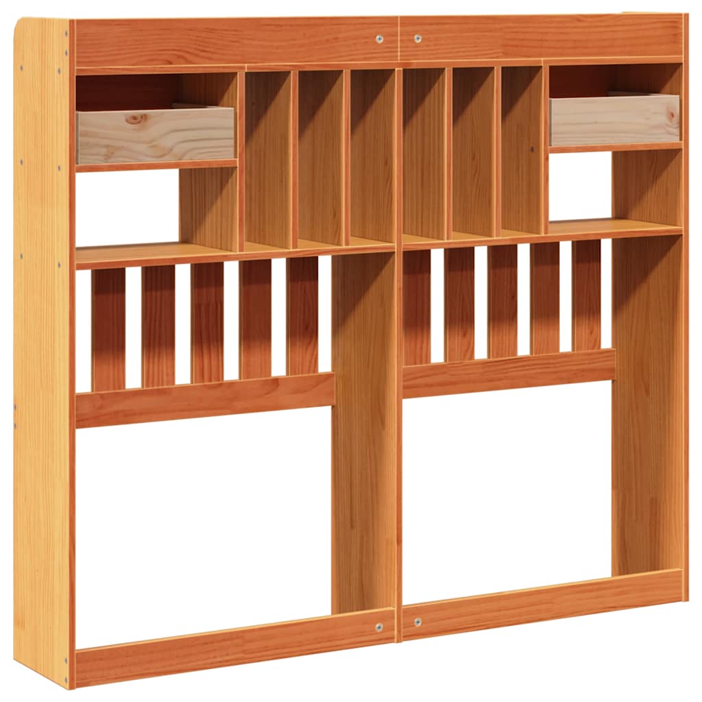 Kopfteil mit Stauraum Wachsbraun 135 cm Massivholz Kiefer