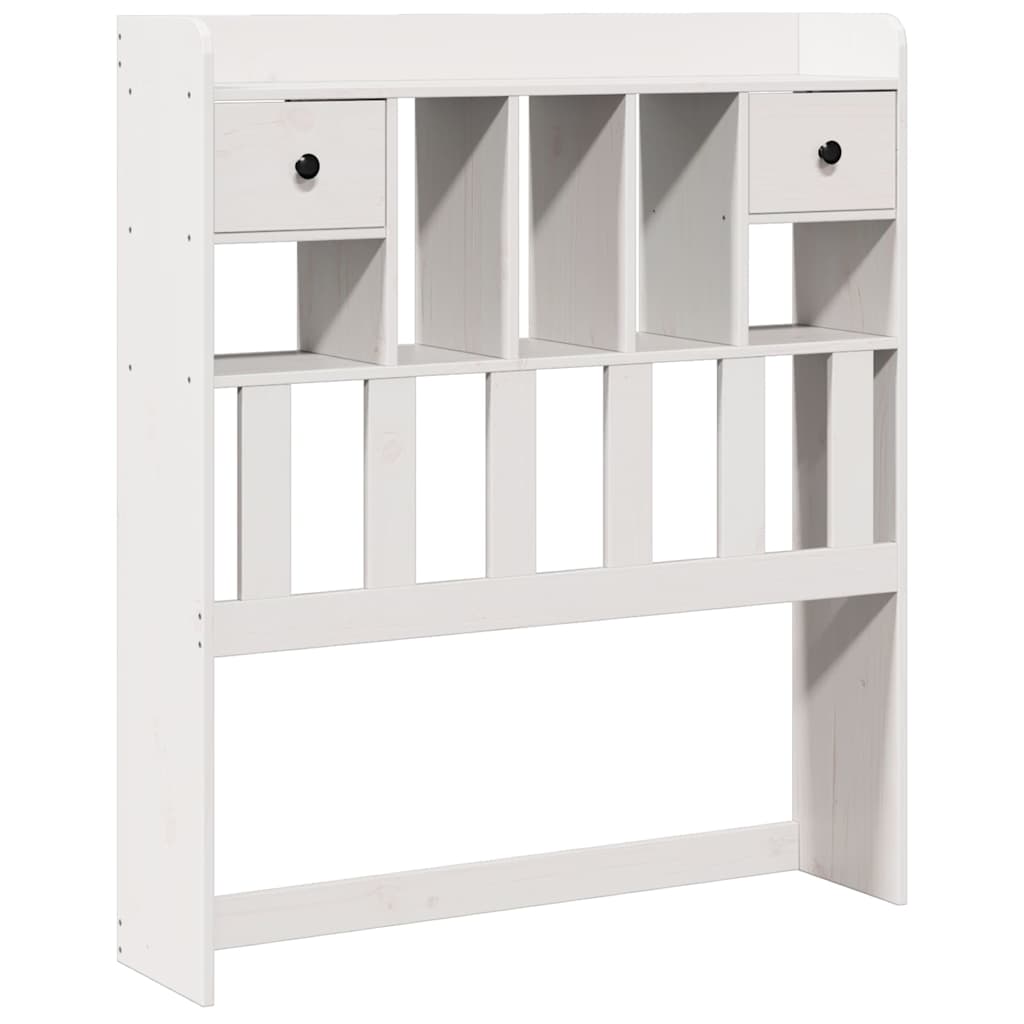 Kopfteil mit Stauraum Weiß 90 cm Massivholz Kiefer
