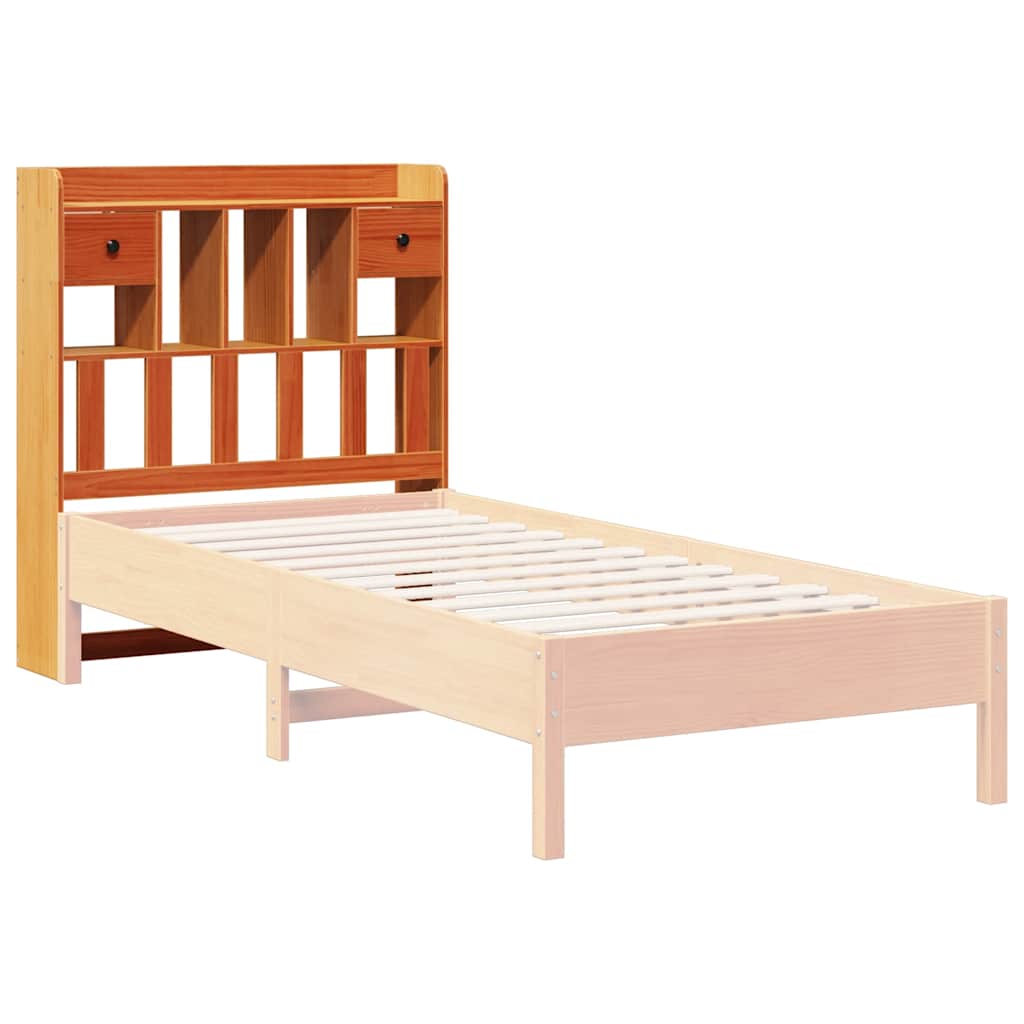Kopfteil mit Stauraum Wachsbraun 75 cm Massivholz Kiefer