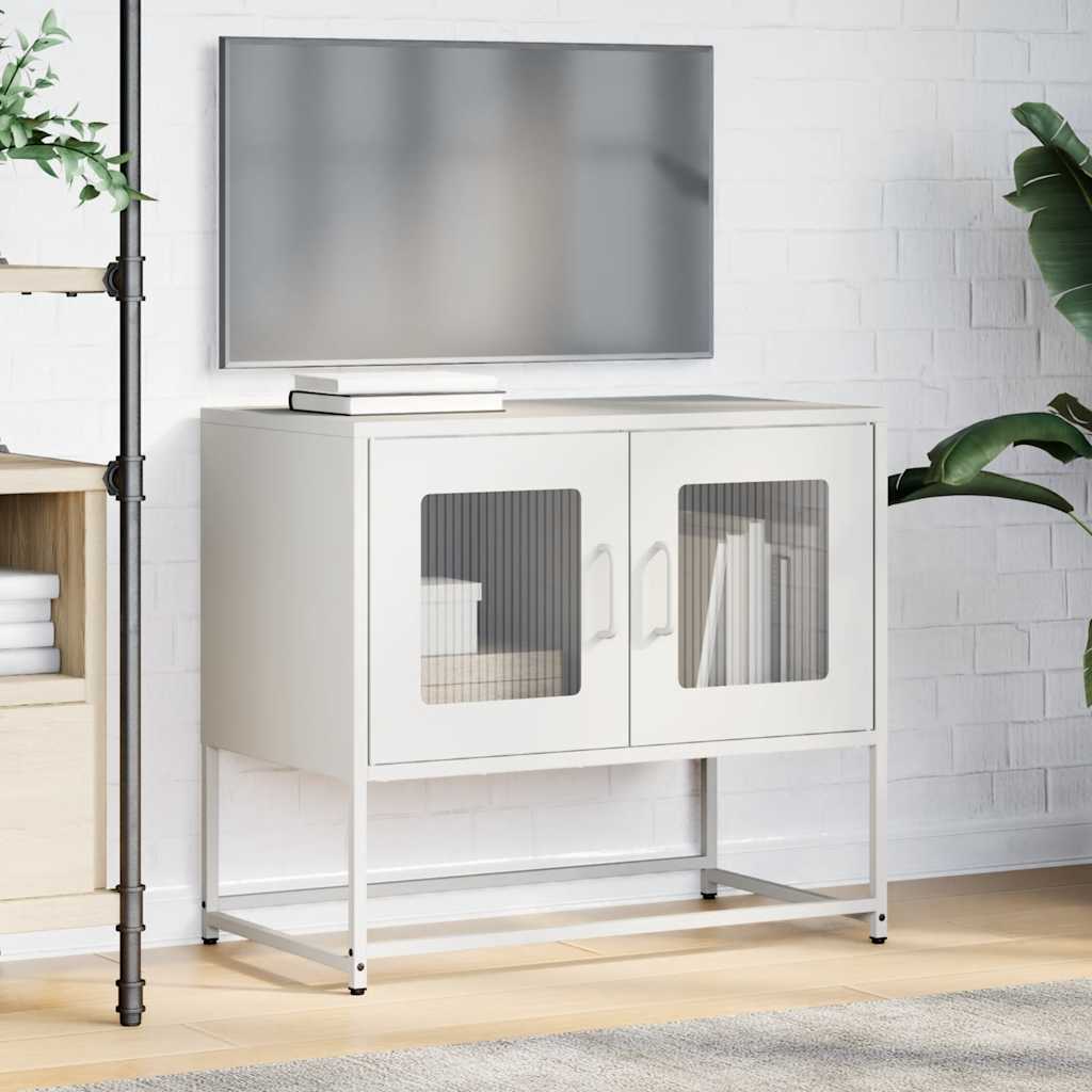TV-Schrank Weiß 68x39x60,5 cm Kaltgewalzter Stahl