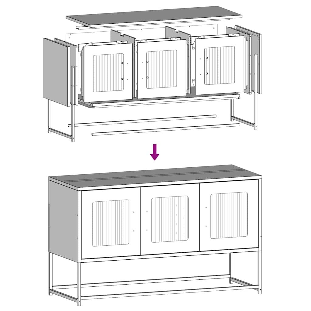 TV-Schrank Schwarz 100,5x39x60,5 cm Kaltgewalzter Stahl
