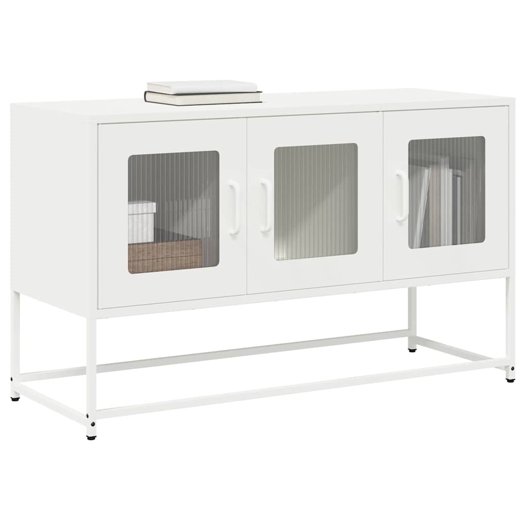 TV-Schrank Weiß 100,5x39x60,5 cm Kaltgewalzter Stahl