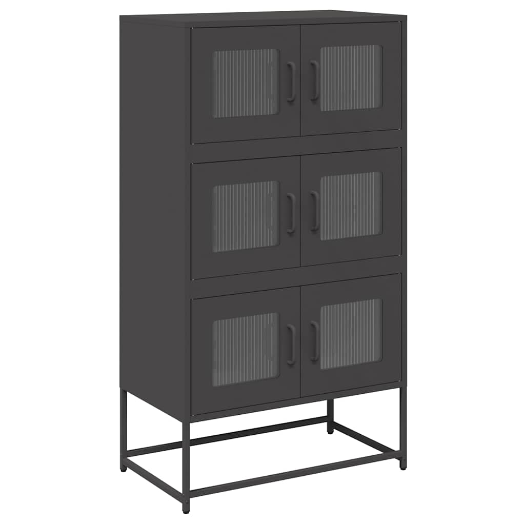 Highboard Schwarz 68x39x123 cm Stahl