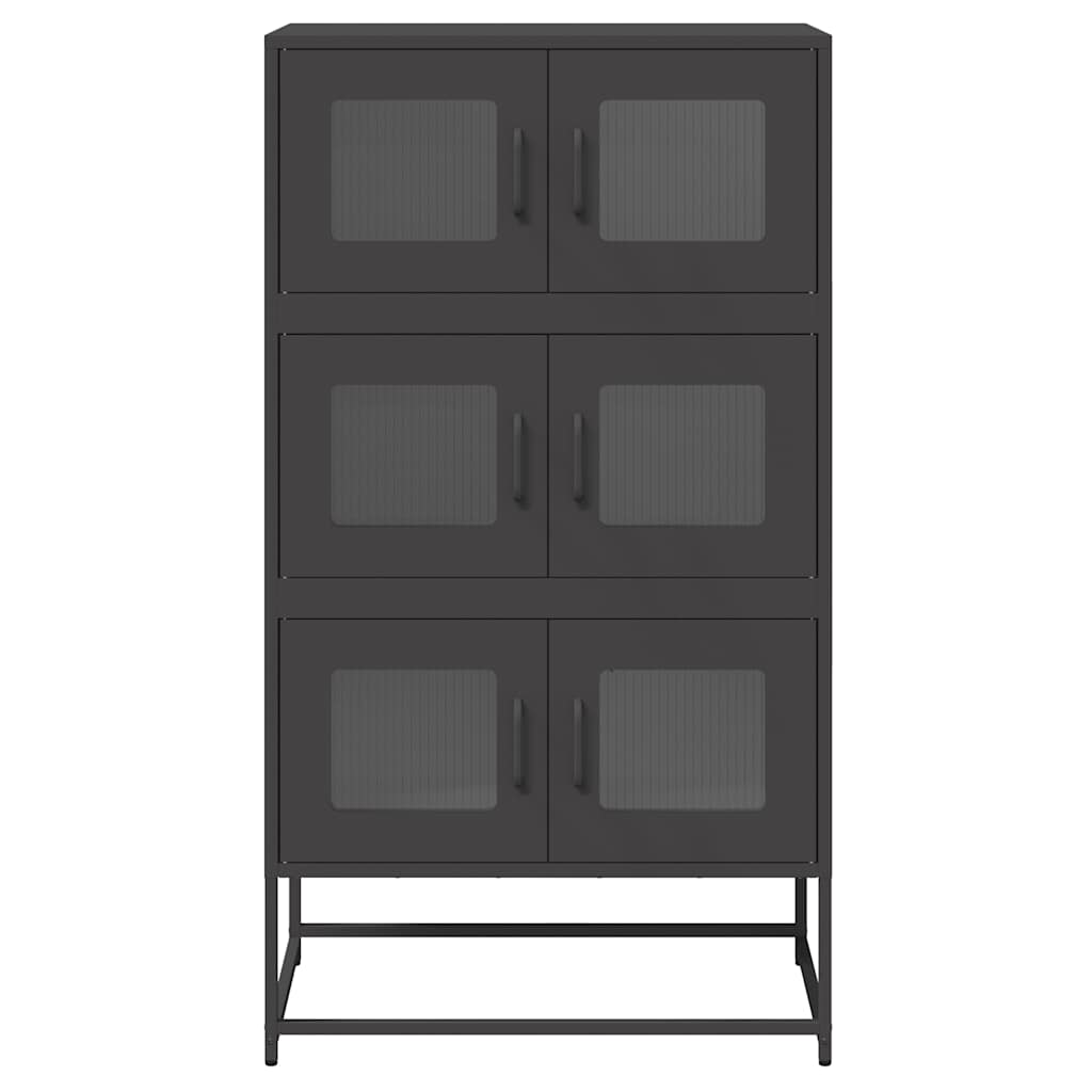 Highboard Schwarz 68x39x123 cm Stahl