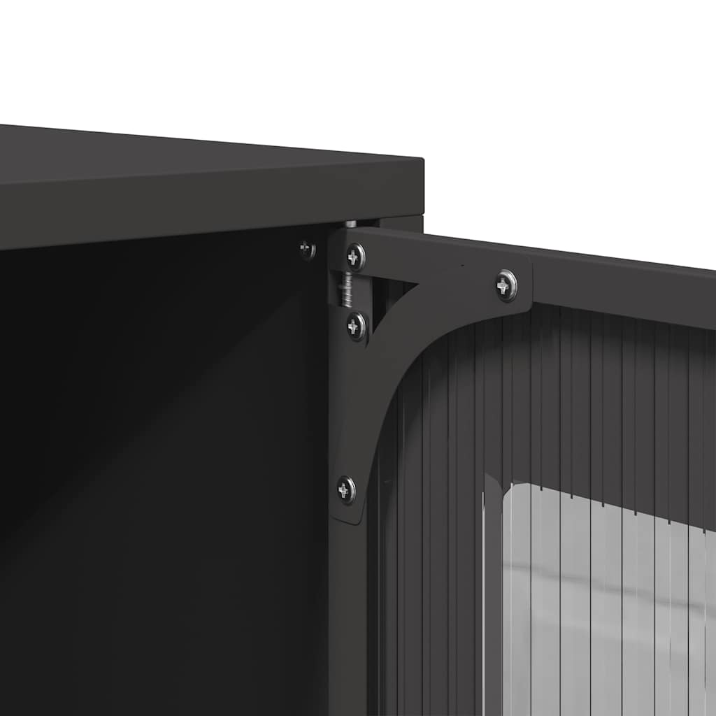 Highboard Schwarz 68x39x123 cm Stahl