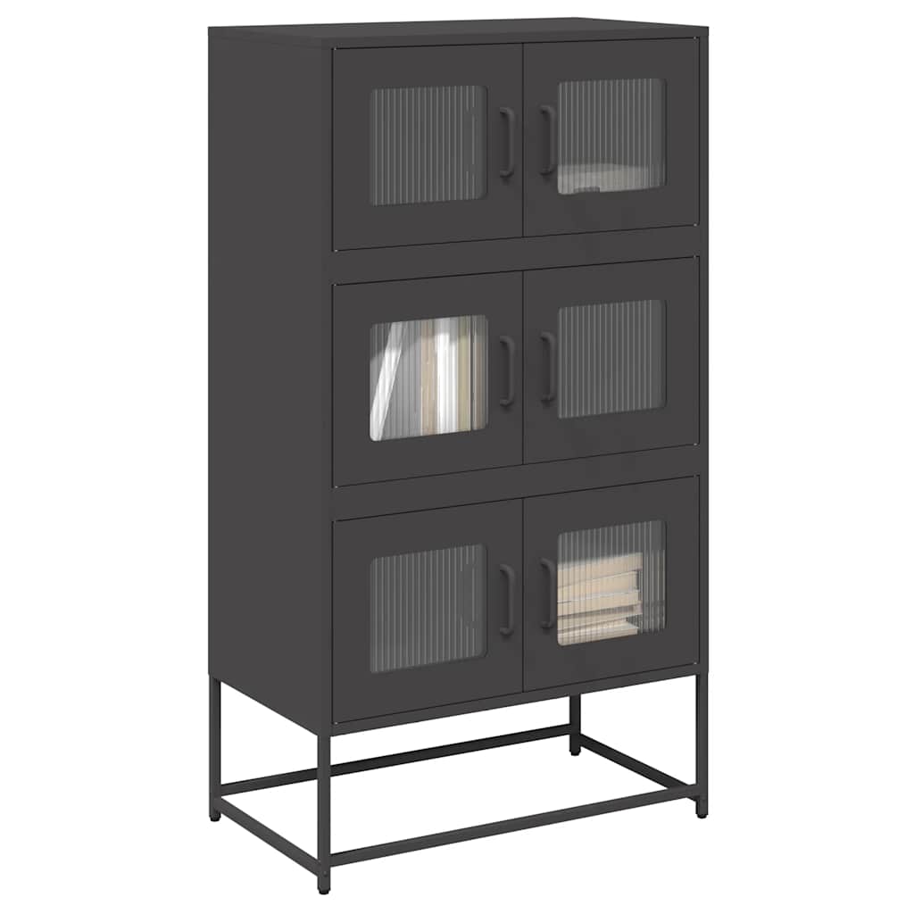 Highboard Schwarz 68x39x123 cm Stahl