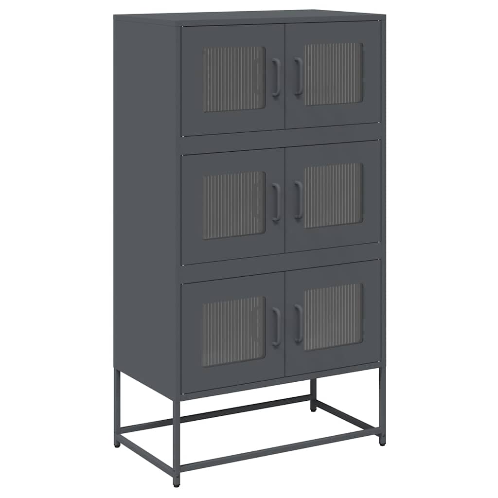 Highboard Anthrazit 68x39x123 cm Stahl