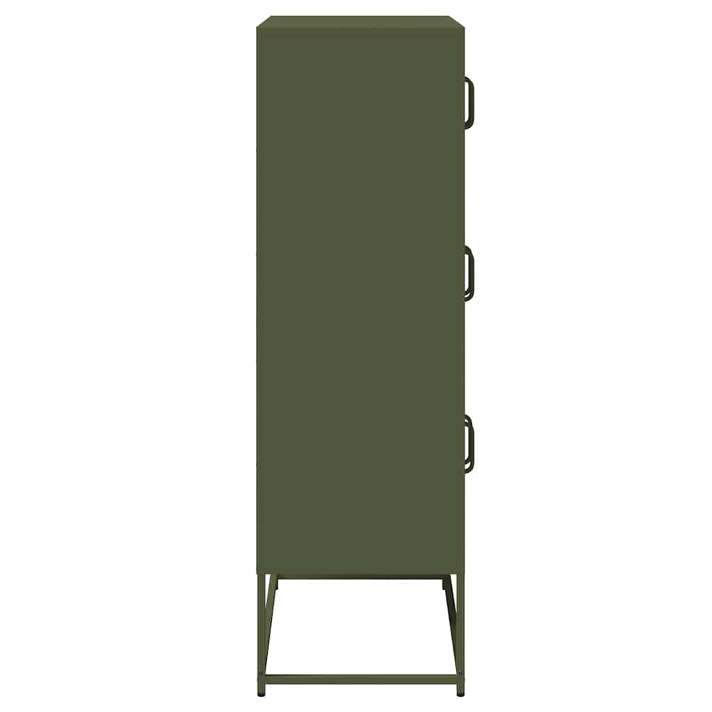 Highboard Olivgrün 68x39x123 cm Stahl