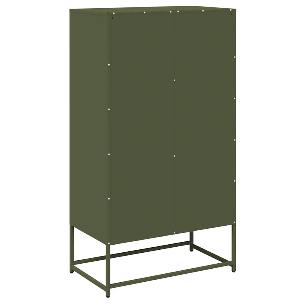 Highboard Olivgrün 68x39x123 cm Stahl