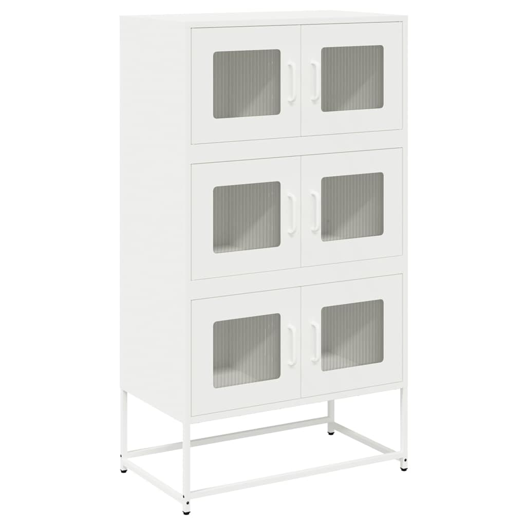Highboard Weiß 68x39x123 cm Stahl