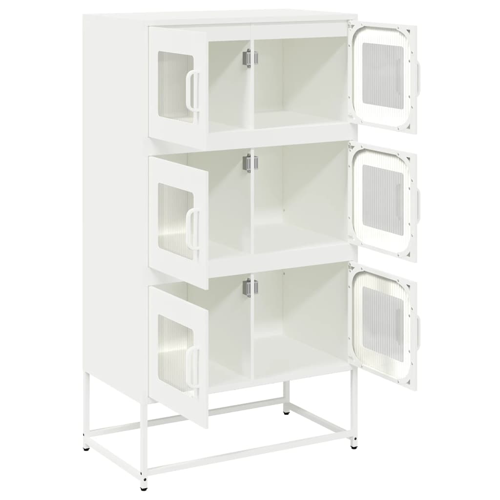 Highboard Weiß 68x39x123 cm Stahl