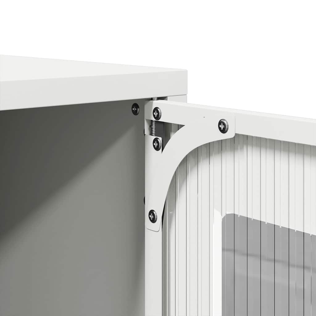 Highboard Weiß 68x39x123 cm Stahl