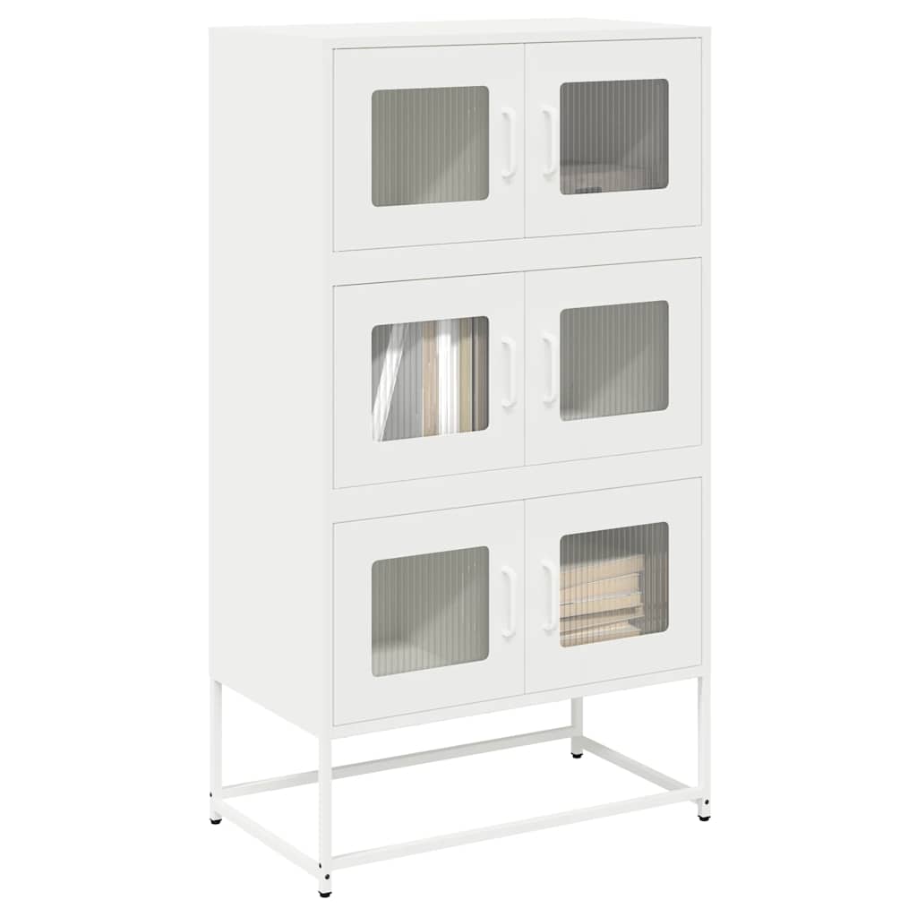 Highboard Weiß 68x39x123 cm Stahl