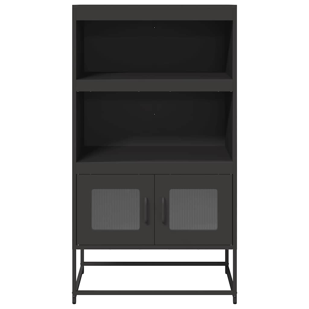 Highboard Schwarz 68x39x123 cm Stahl