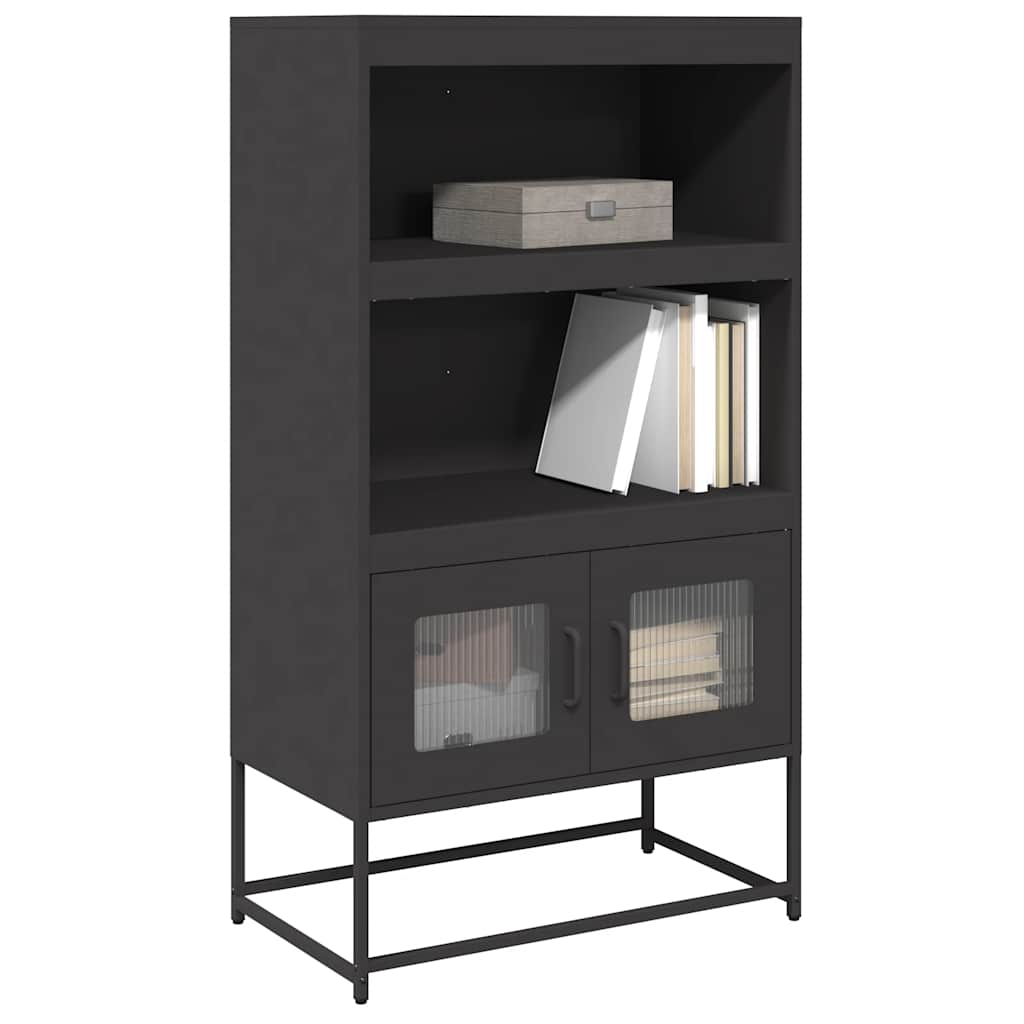 Highboard Schwarz 68x39x123 cm Stahl