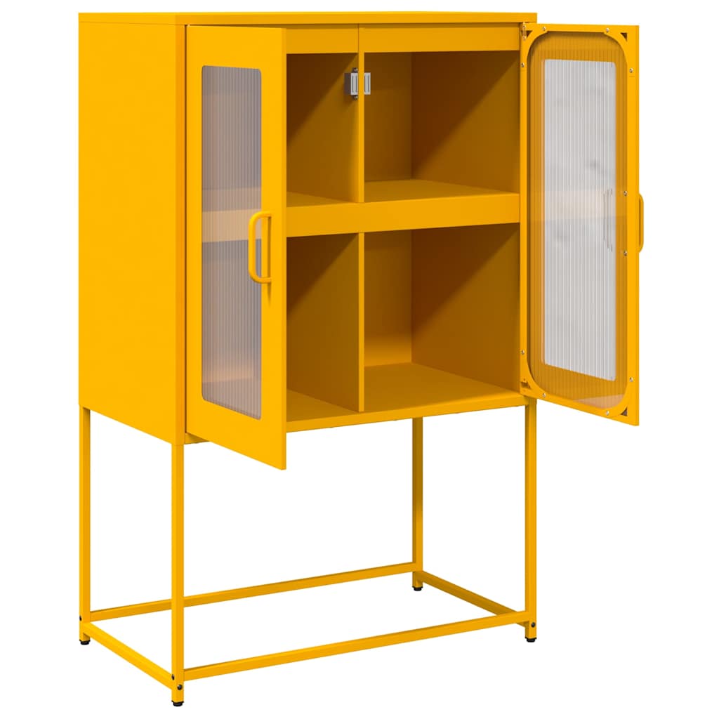 Highboard Senfgelb 68x39x107 cm Stahl