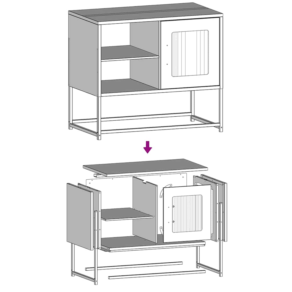 TV-Schrank Schwarz 68x39x60,5 cm Stahl