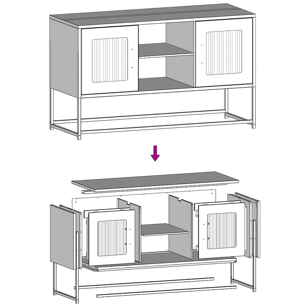 TV-Schrank Senfgelb 68x39x60,5 cm Stahl