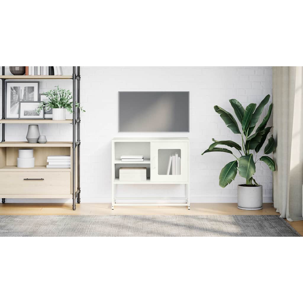 TV-Schrank Weiß 68x39x60,5 cm Stahl